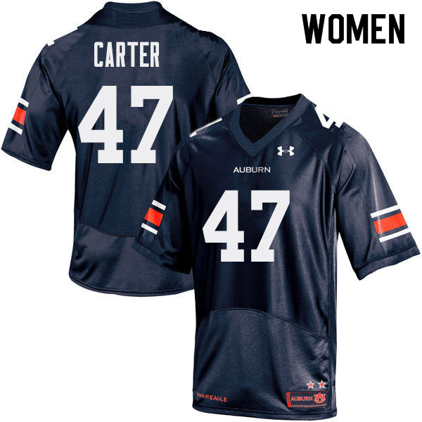Women Auburn Tigers #47 Craig Carter College Football Jerseys Sale-Navy
